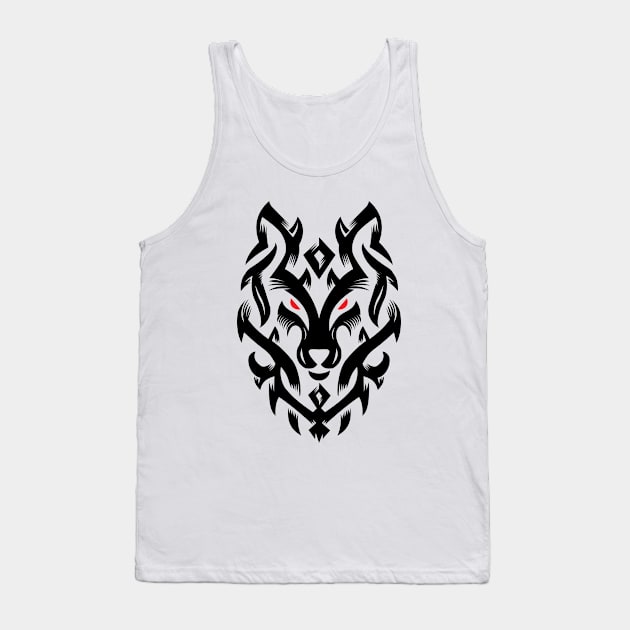 Wolf Tribal Ornament lovely blend drawing cute cool colorful Tank Top by Okuadinya